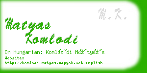 matyas komlodi business card